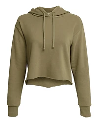 Women's Laguna Sueded Raw Edge Crop Hoodie Sweatshirt | T-Shirt Time
