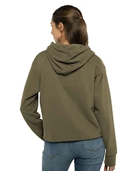Women's Laguna Sueded Raw Edge Crop Hoodie Sweatshirt | T-Shirt Time