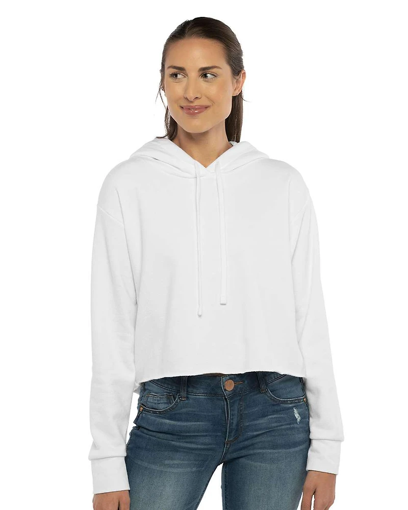 Sweat à Capuche Court Bord Brut Suédé Laguna pour Femmes | T-Shirt Time
