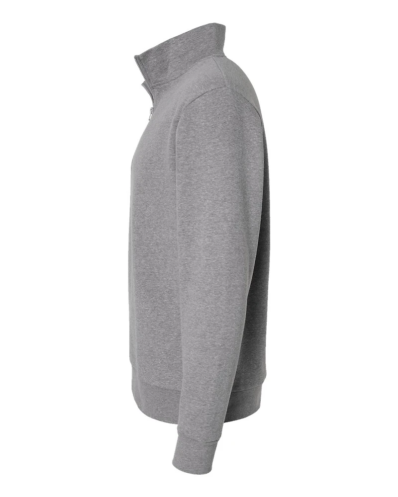 Pull polaire unisexe à fermeture éclair quart de tour