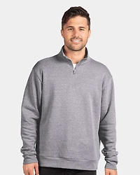 Pull polaire unisexe à fermeture éclair quart de tour