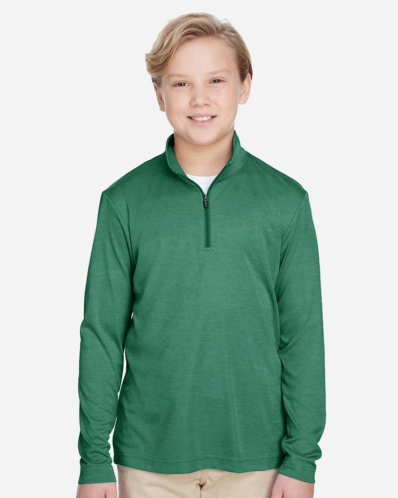 Youth Zone Sonic Heather Performance Quarter-Zip Pullover | T-Shirt Time
