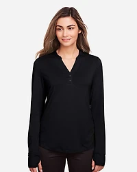 Women's JAQ Stretch Performance V-Neck Snap Pullover | T-Shirt Time