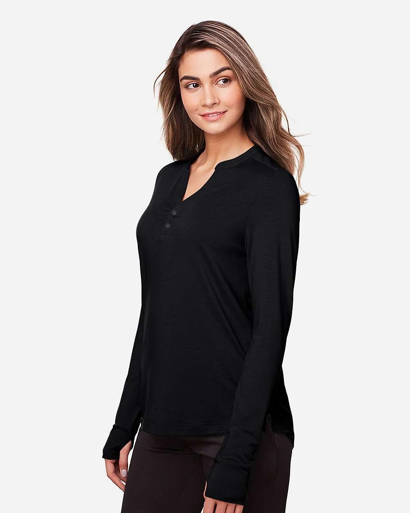 Women's JAQ Stretch Performance V-Neck Snap Pullover | T-Shirt Time