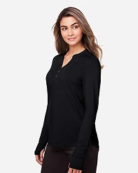 Women's JAQ Stretch Performance V-Neck Snap Pullover | T-Shirt Time