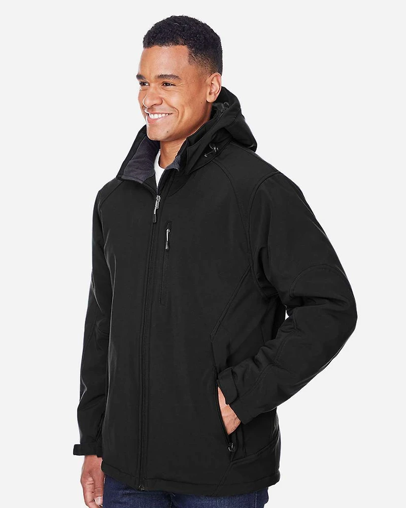 Men's Glacier Insulated Three-Layer Fleece Soft Shell Hood Jacket with Detachable | T-Shirt Time