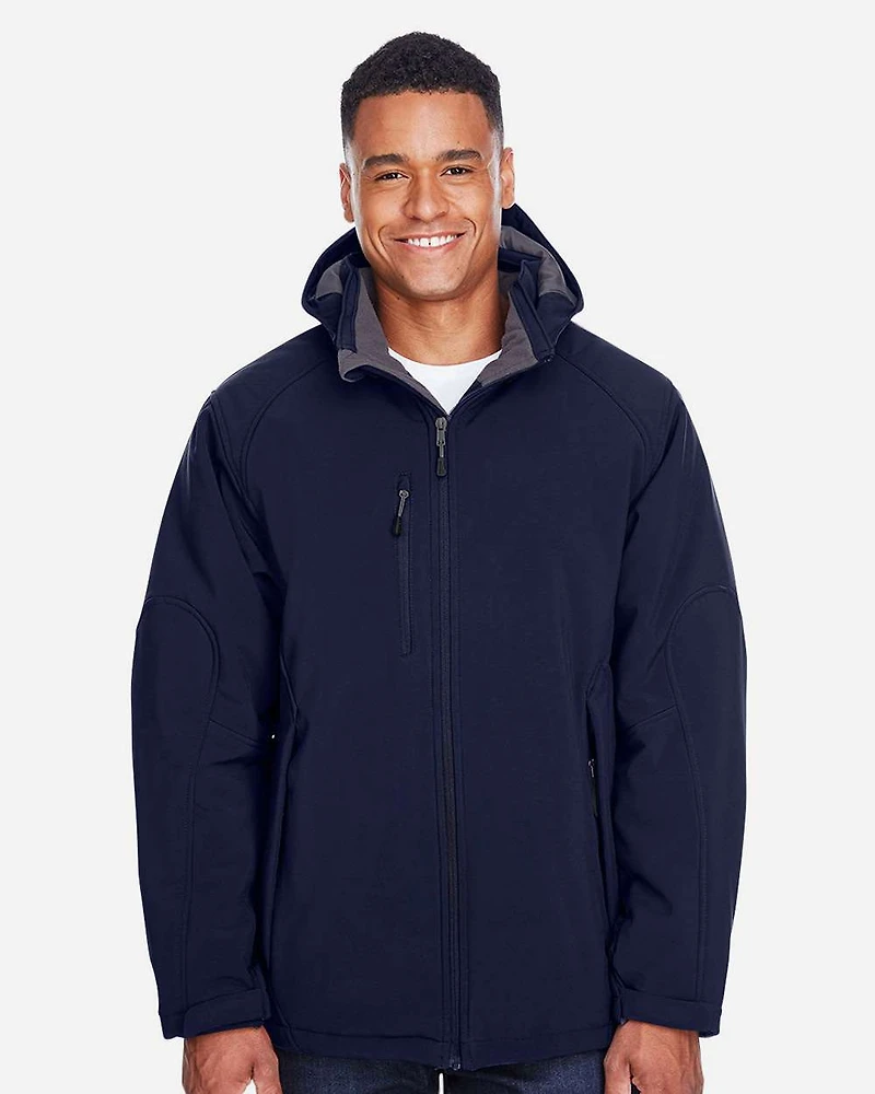 Men's Glacier Insulated Three-Layer Fleece Soft Shell Hood Jacket with Detachable | T-Shirt Time