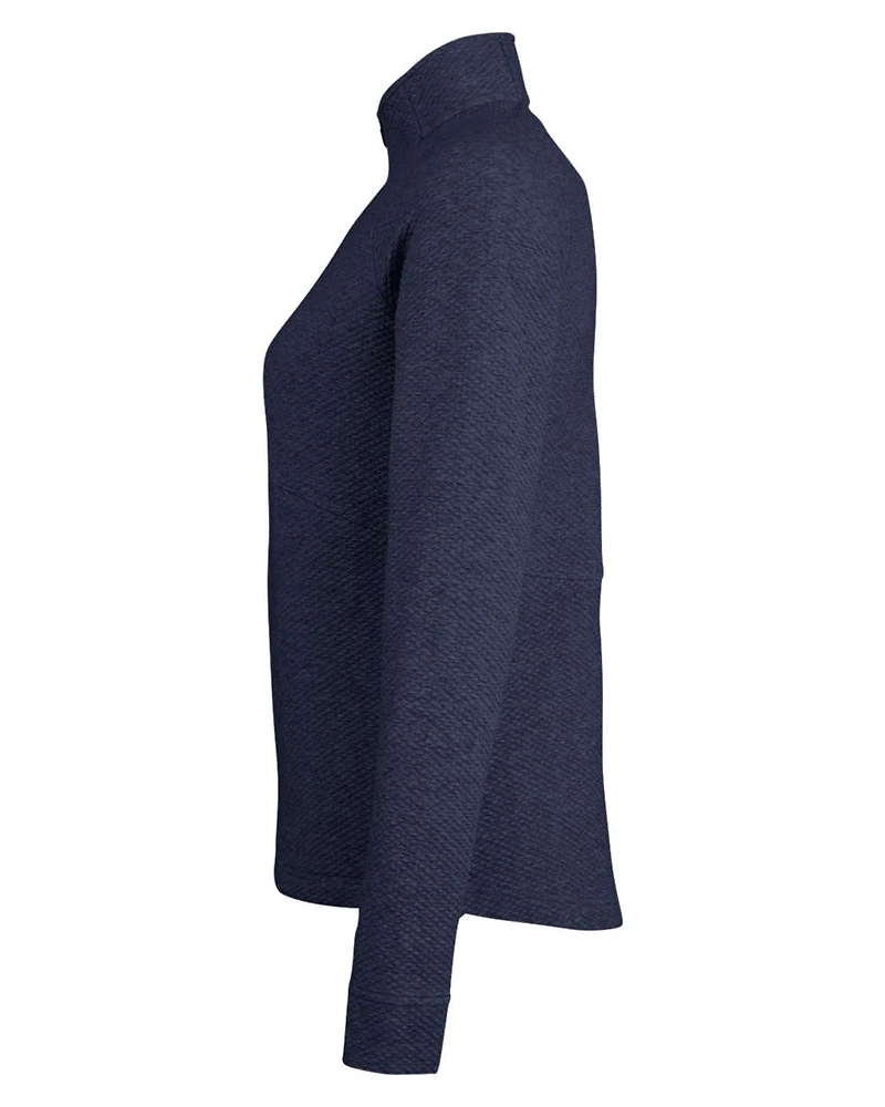 Pullover texturé à fermeture quart de tour pour femmes