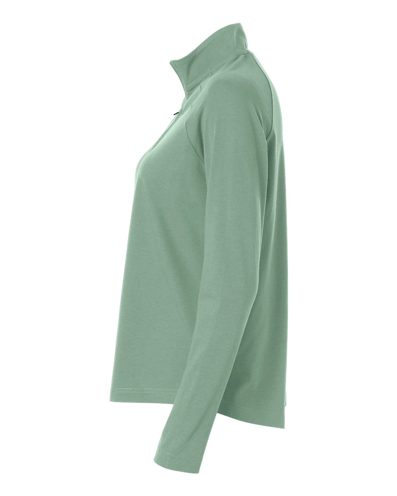 Women's Seaton Pebble Textured Quarter-Zip Pullover | T-Shirt Time
