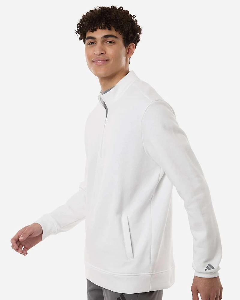 Pull à fermeture éclair quart de tour en polaire pour homme