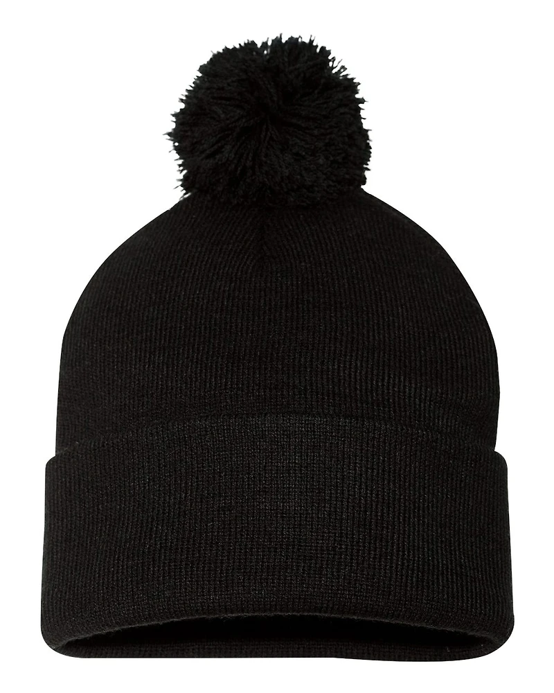 12" Pom-Pom Cuffed Beanie | T-Shirt Time