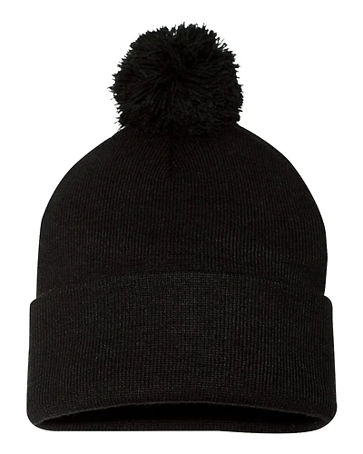 12" Pom-Pom Cuffed Beanie | T-Shirt Time