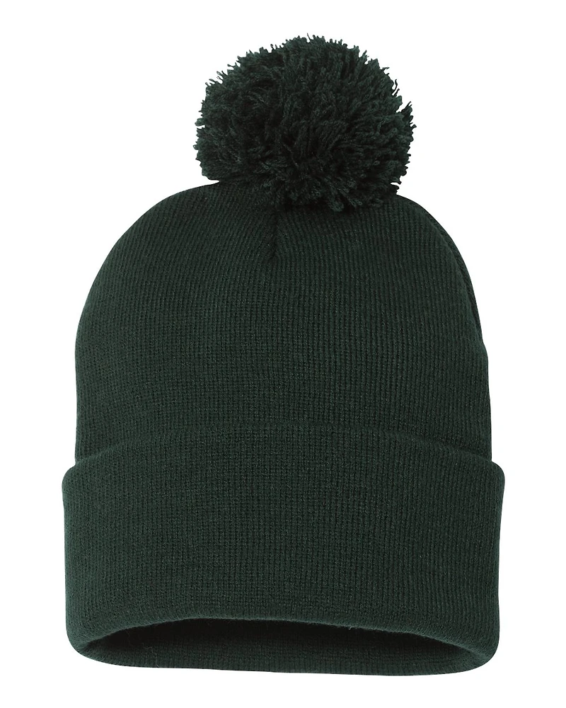 12" Pom-Pom Cuffed Beanie | T-Shirt Time