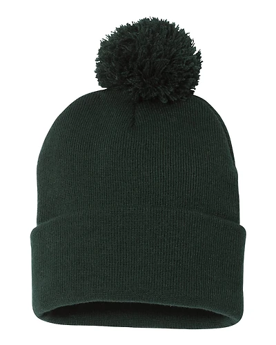 12" Pom-Pom Cuffed Beanie | T-Shirt Time