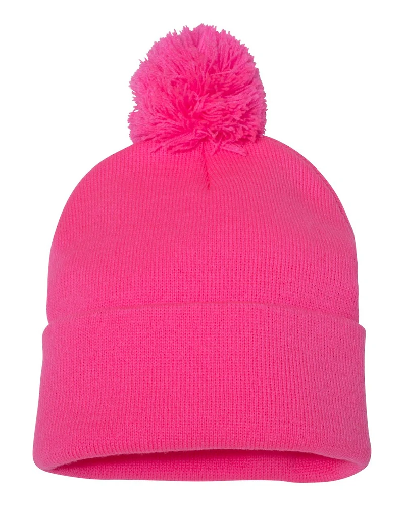 12" Pom-Pom Cuffed Beanie | T-Shirt Time