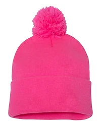 12" Pom-Pom Cuffed Beanie | T-Shirt Time