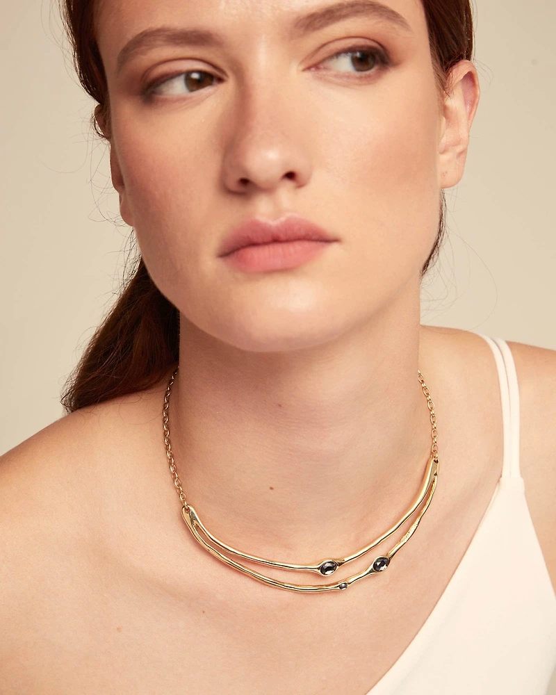 Choker necklace with crystals