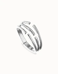Bangle bracelet with multiple intertwined organic shapes