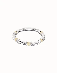 Beaded bracelet with silver and ivory beads