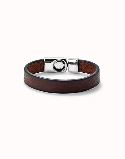 Leather bracelet with clasp