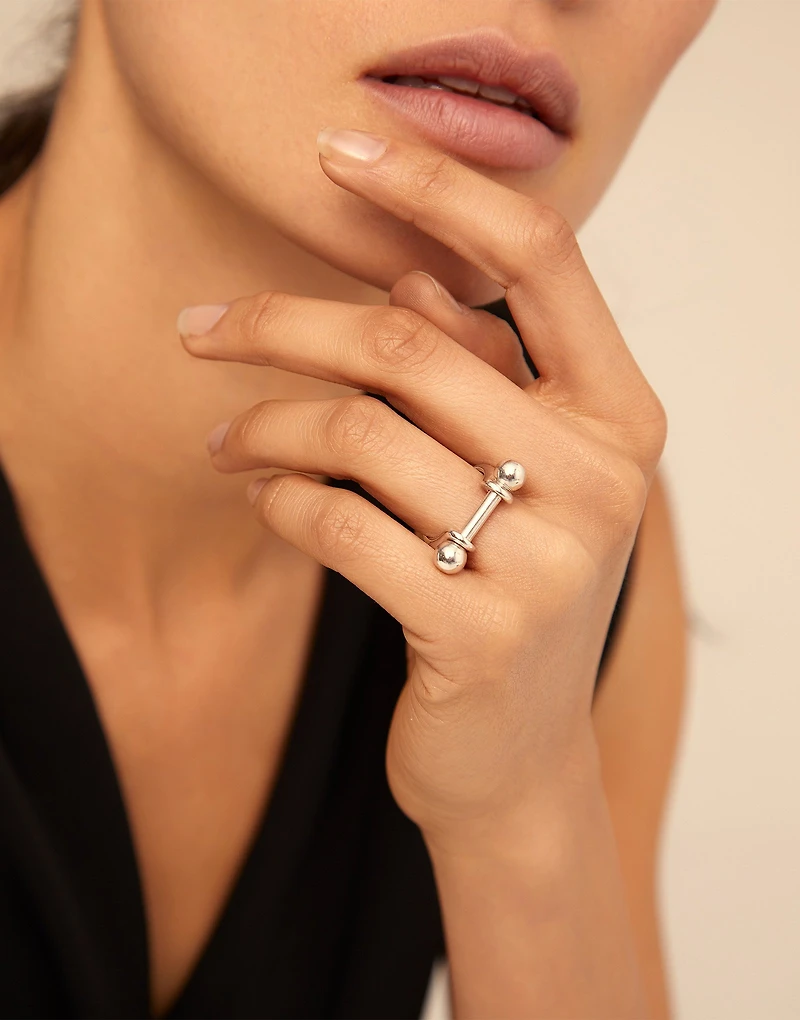 Wide ring with textured finish