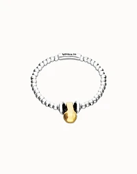 Elastic beaded bracelet with small and large beads