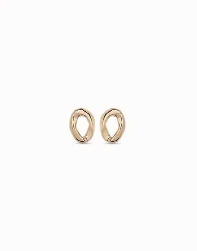 Oval link shape stud earrings