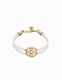 Double leather birthstone bracelet with eye