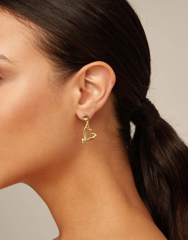 Nailed heart drop earrings