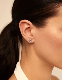 Sterling silver-plated earrings with crystal