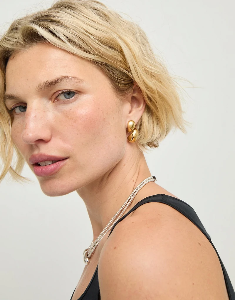 Chunky Double Teardrop Earrings