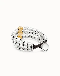 Three strand beaded leather bracelet