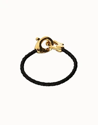leather bracelet with interlocking carabiner