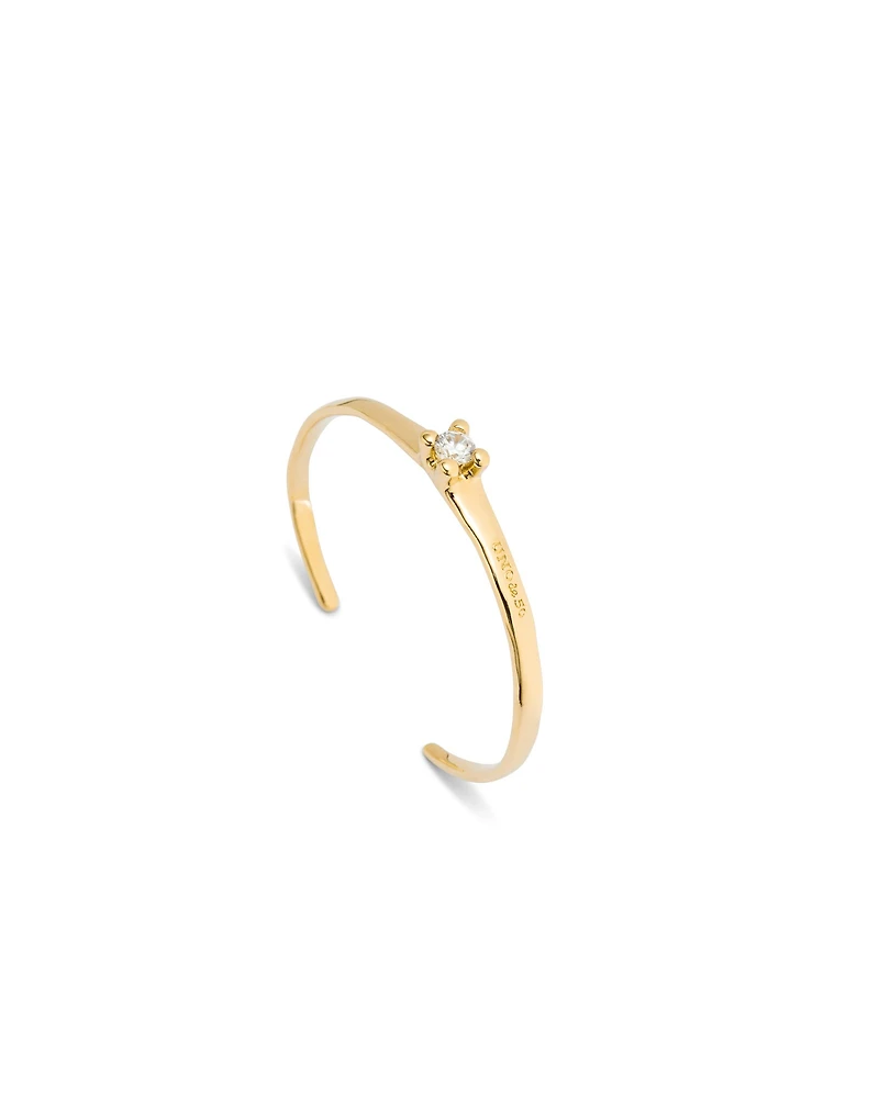 Cuff bracelet with blue cubic zirconia