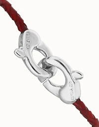 leather bracelet with interlocking carabiner
