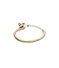 Cream leather bracelet with butterfly ornament