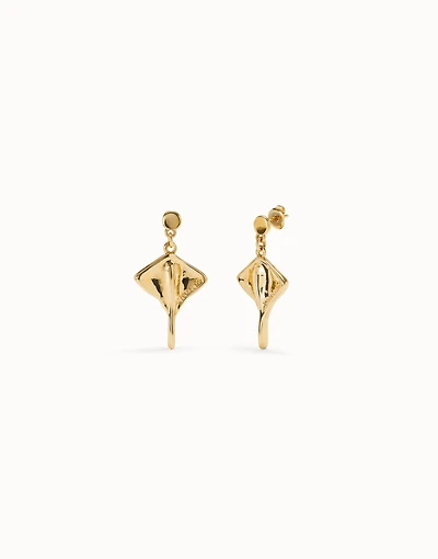 Manta ray-shaped drop earrings
