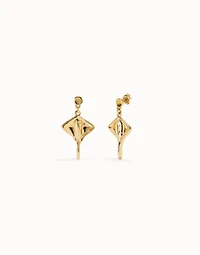 Manta ray-shaped drop earrings