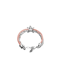 Orange silk thread and metal bracelet with starfish