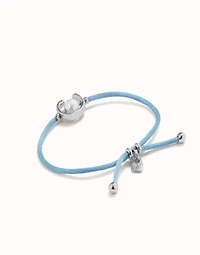 Blue cord bracelet with a pearl