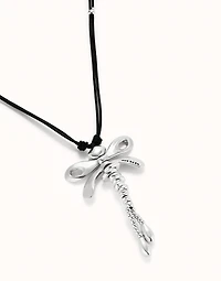 Long pendant necklace with a dragonfly