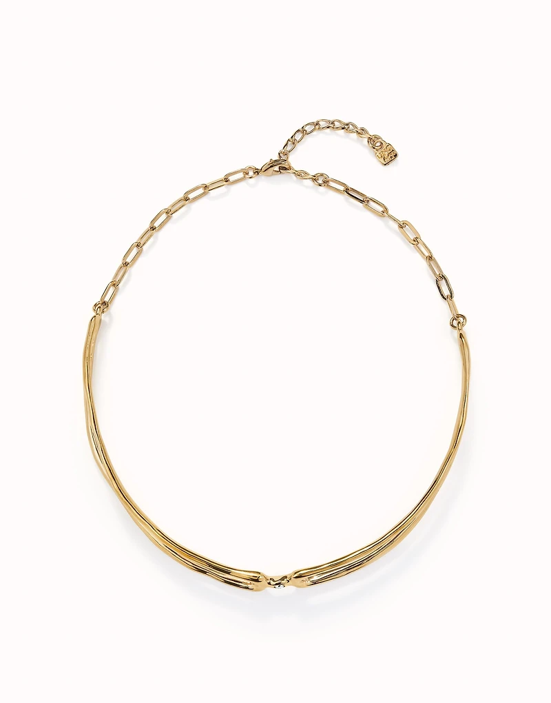Choker necklace with white topaz