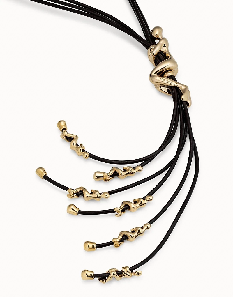 leather cord long necklace