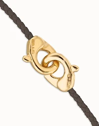 leather bracelet with interlocking carabiner