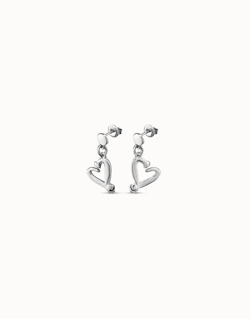Nailed heart drop earrings