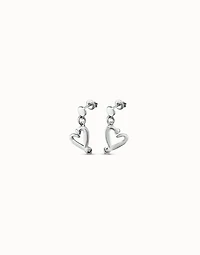 Nailed heart drop earrings