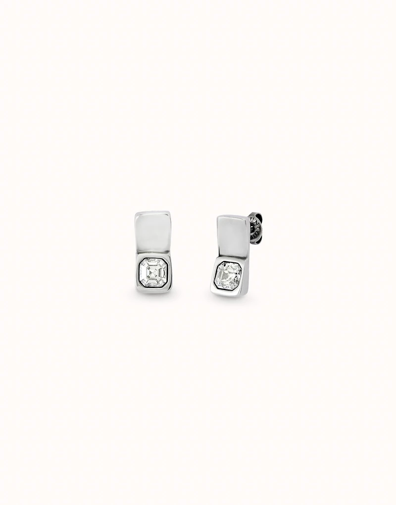 Stud earrings with white crystal