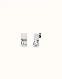 Stud earrings with white crystal
