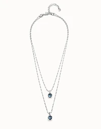 Long pendant chain necklace with crystals