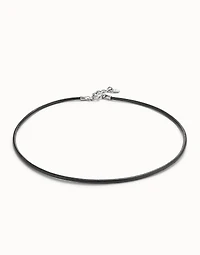 Short leather charm necklace